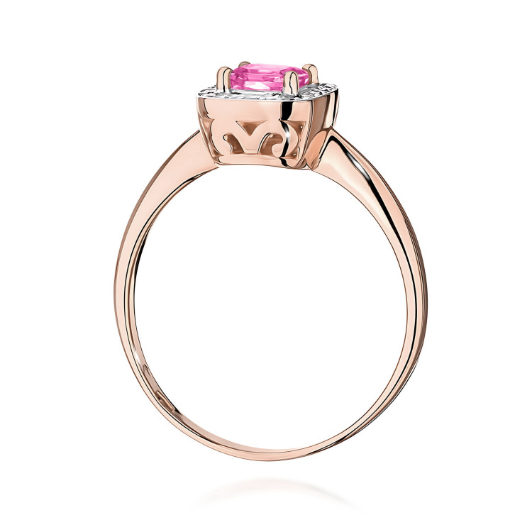 Pierścionek PV-258 Różowy Topaz 0,65ct różowe złoto