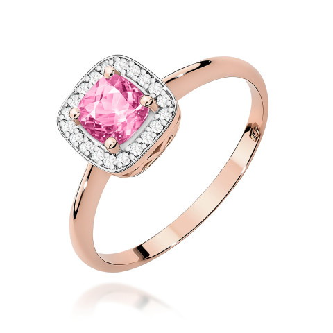 Pierścionek PV-258 Różowy Topaz 0,65ct różowe złoto