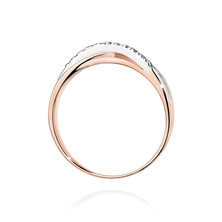 Pierścionek z różowego złota z diamentami  - próba 585 0,10CT PV-259C