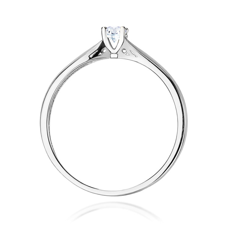 Pierścionek z białego złota z diamentem laboratoryjnym - próba 585 0,10CT PV-264.B3.LDW.01