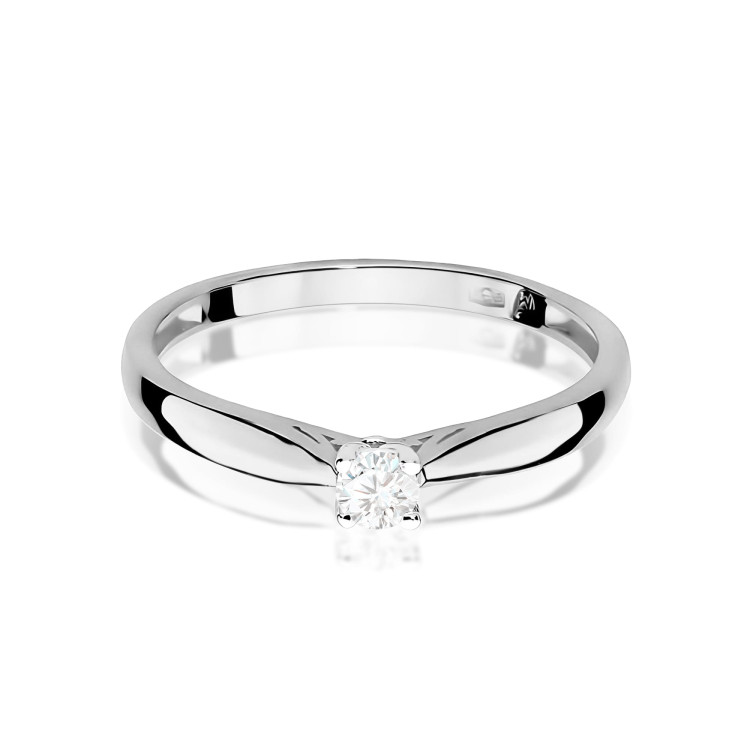 Pierścionek z białego złota z diamentem laboratoryjnym - próba 585 0,10CT PV-264.B3.LDW.01