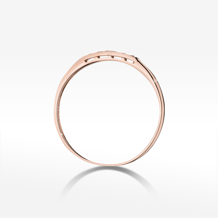 Pierścionek PV-270 Czarny Diament 0,12ct różowe złoto