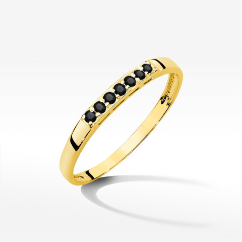 Pierścionek PV-270 Czarny Diament 0,12ct żółte złoto