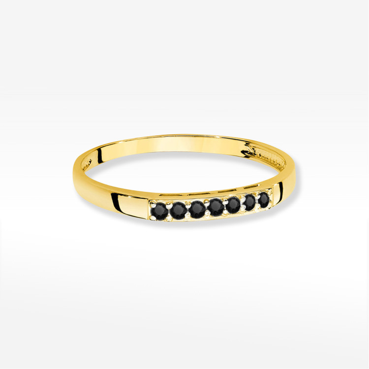 Pierścionek PV-270 Czarny Diament 0,12ct żółte złoto