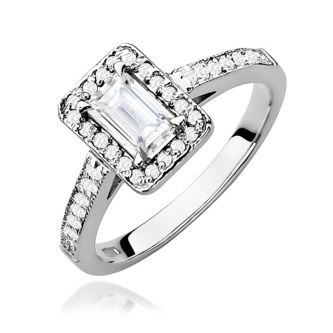 Pierścionek z białego złota z diamentami laboratoryjnymi - próba 585 0,88CT PV-293.B3.LDW.01