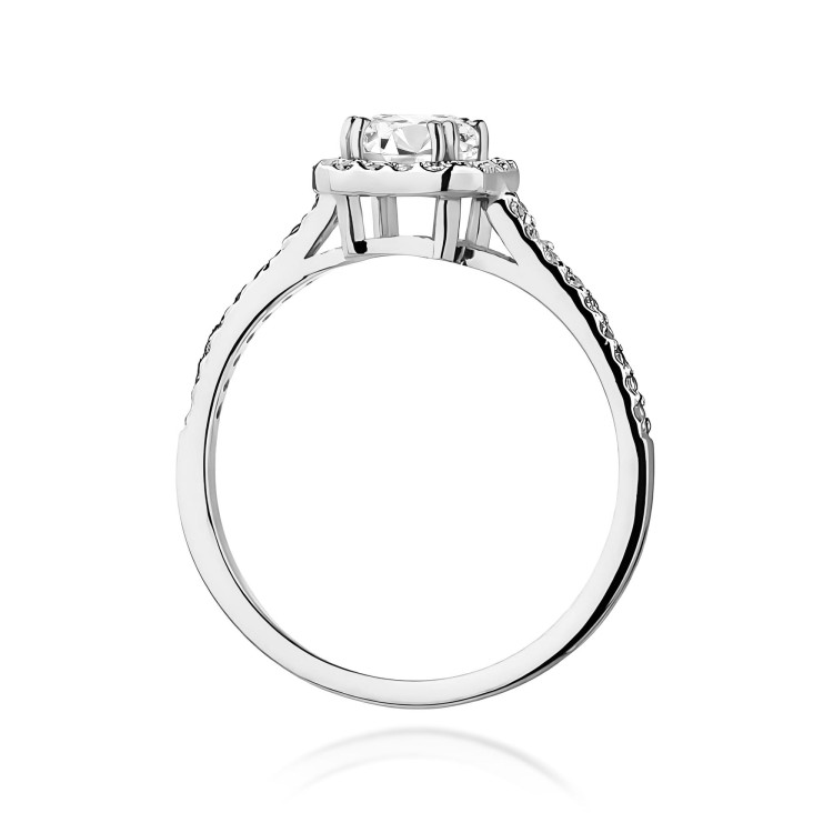 Pierścionek z białego złota z diamentami laboratoryjnymi - próba 585 0,88CT PV-293.B3.LDW.01