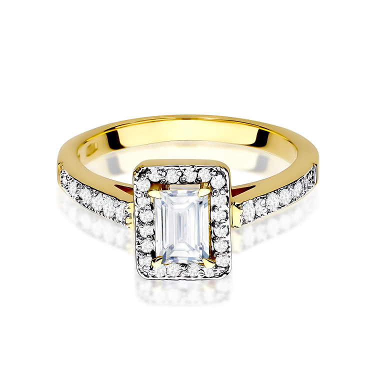 Pierścionek z żółtego złota z diamentami laboratoryjnymi - próba 585 0,88CT PV-293.Z3.LDW.01