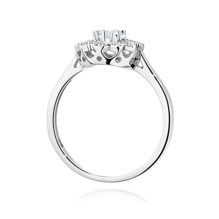 Pierścionek z białego złota z diamentami laboratoryjnymi - próba 585 0,503CT PV-298.B3.LDW.01
