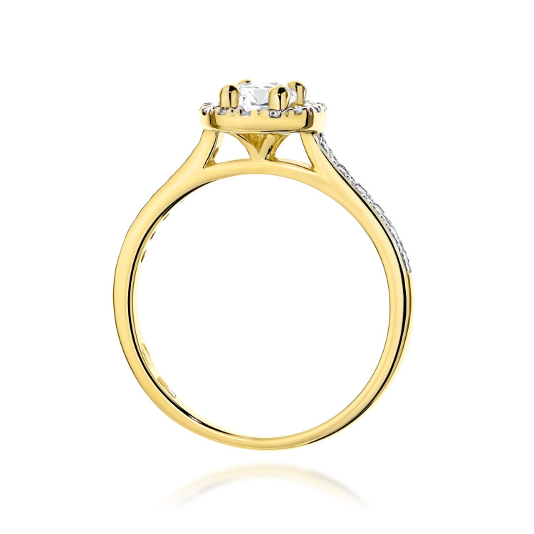 Pierścionek PV-304 Diament Laboratoryjny 0,52ct żółte złoto