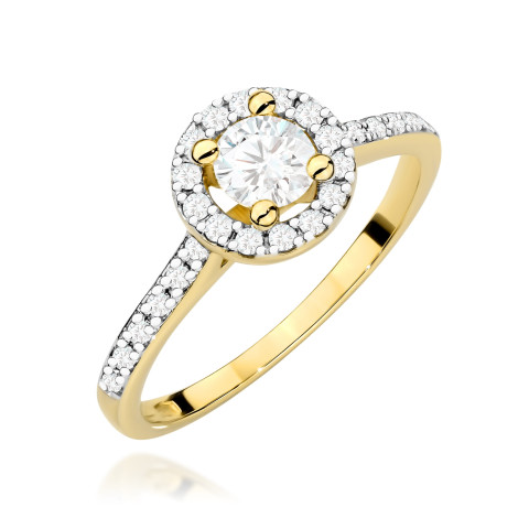 Pierścionek PV-304 Diament Laboratoryjny 0,52ct żółte złoto