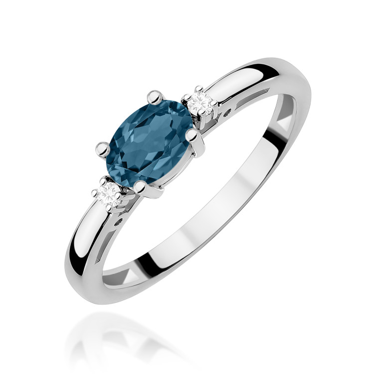 Pierścionek W0006 Topaz London Blue 0,50ct białe złoto