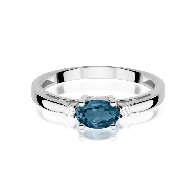 Pierścionek W0006 Topaz London Blue 0,50ct białe złoto