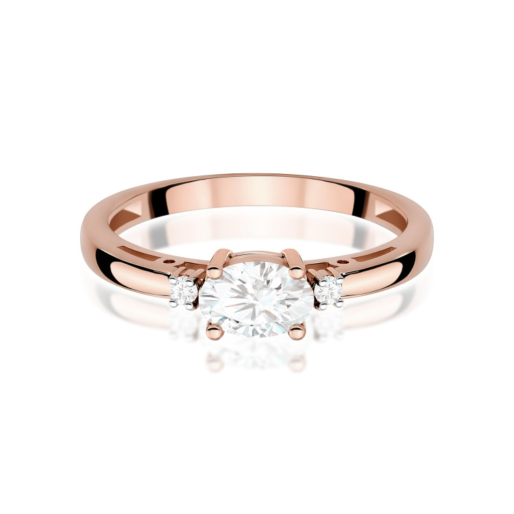 Pierścionek W0006 Diament Laboratoryjny 0,40ct różowe złoto