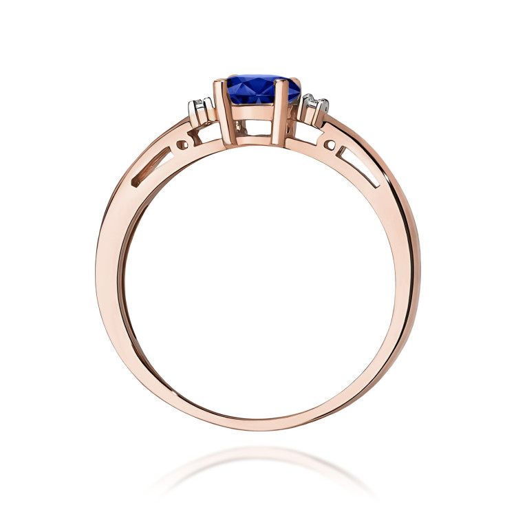 Pierścionek W0006 Szafir 0,70ct różowe złoto