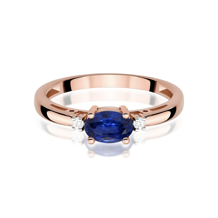Pierścionek W0006 Szafir 0,70ct różowe złoto