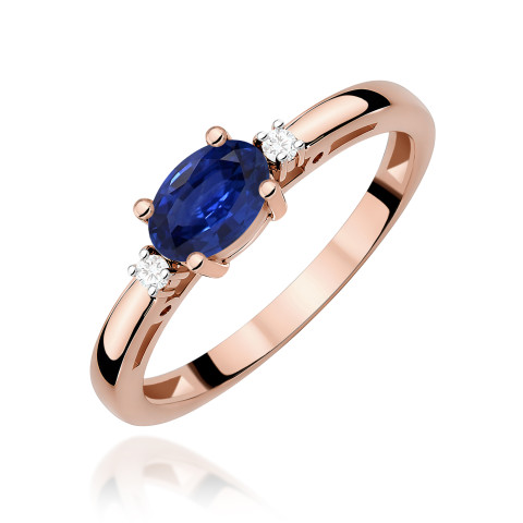 Pierścionek W0006 Szafir 0,70ct różowe złoto