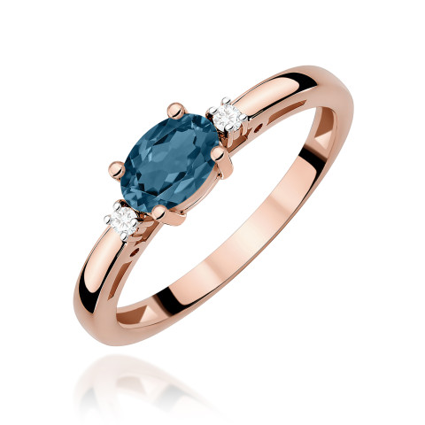 Pierścionek W0006 Topaz London Blue 0,50ct różowe złoto