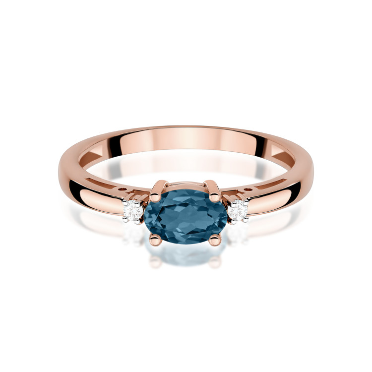 Pierścionek W0006 Topaz London Blue 0,50ct różowe złoto