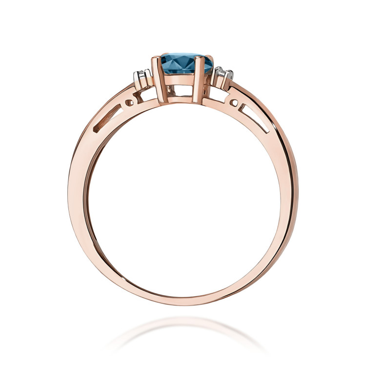 Pierścionek W0006 Topaz London Blue 0,50ct różowe złoto