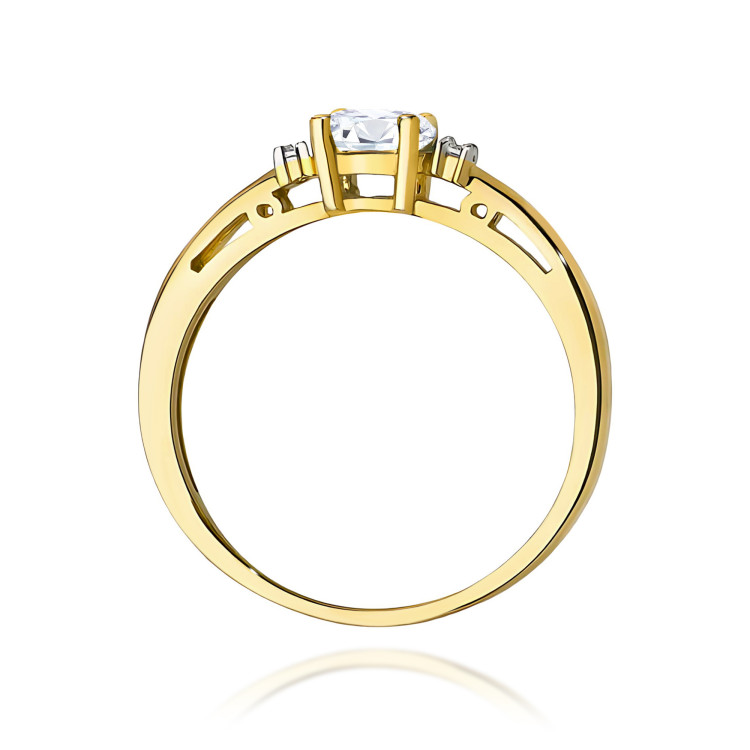Pierścionek W0006 Diament Laboratoryjny 0,40ct żółte złoto