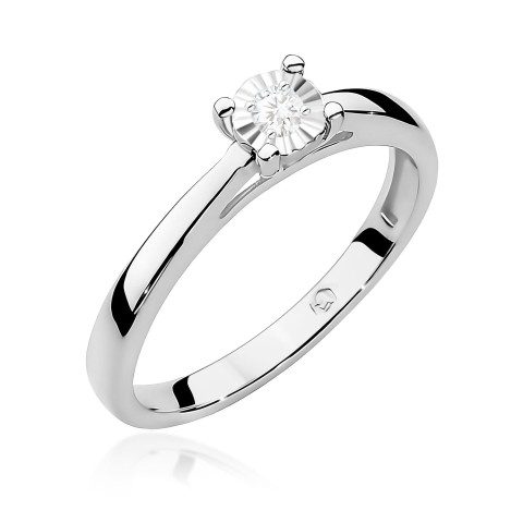 Pierścionek W0007 Diament Laboratoryjny 0,08ct białe złoto