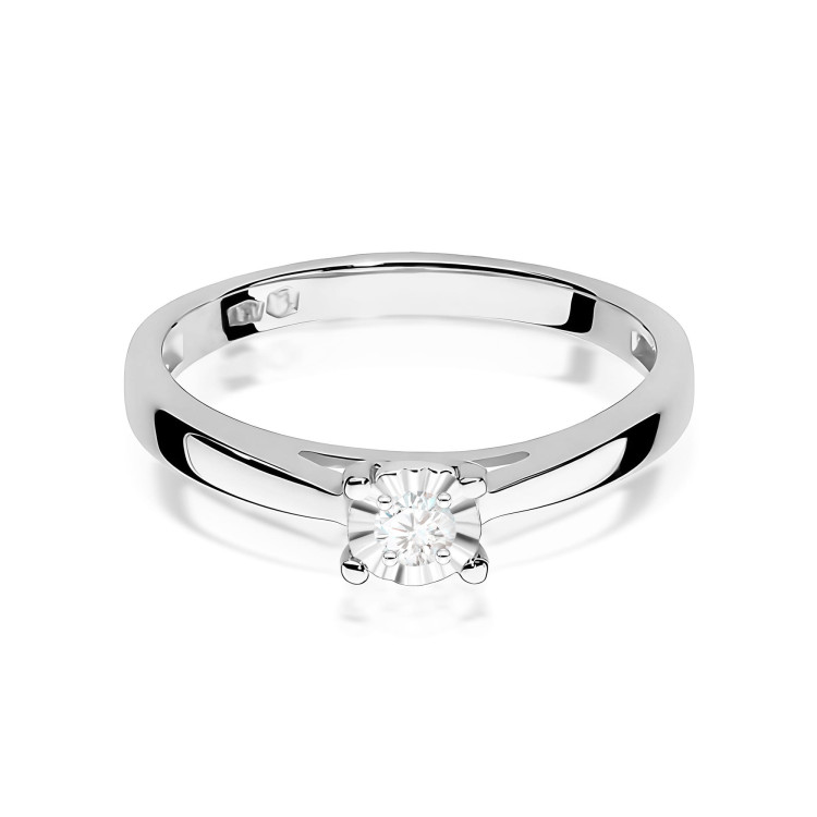 Pierścionek W0007 Diament Laboratoryjny 0,08ct białe złoto