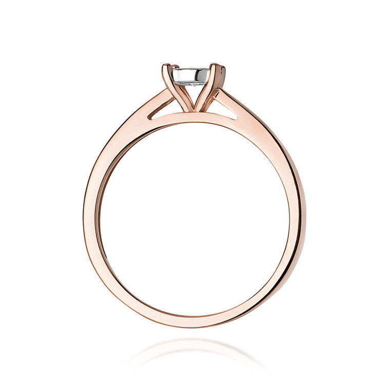 Pierścionek W0007 Diament Laboratoryjny 0,08ct różowe złoto