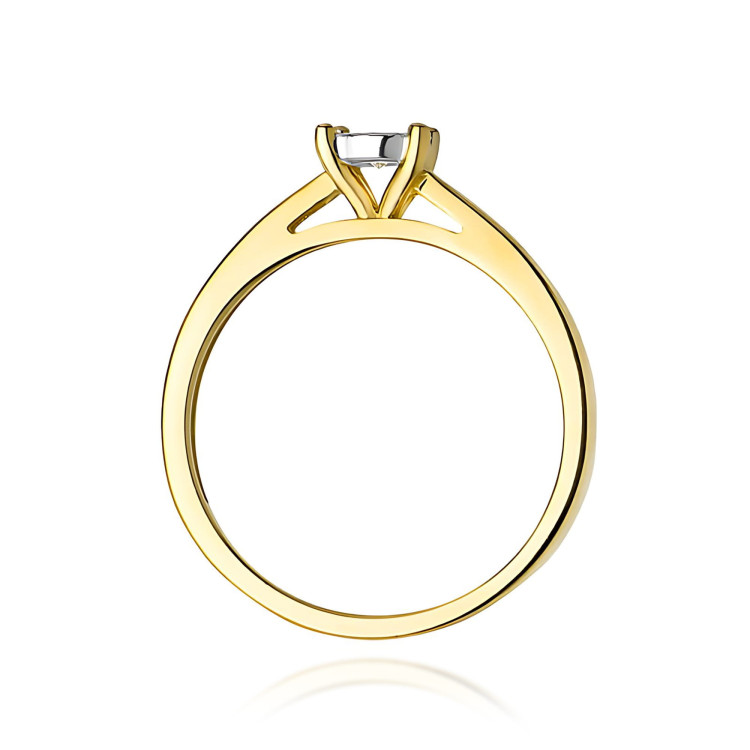 Pierścionek W0007 Diament Laboratoryjny 0,08ct żółte złoto