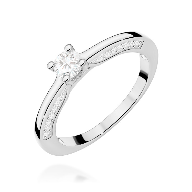 Pierścionek W0009 Diament Laboratoryjny 0,44ct białe złoto