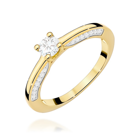 Pierścionek W0009 Diament Laboratoryjny 0,44ct żółte złoto