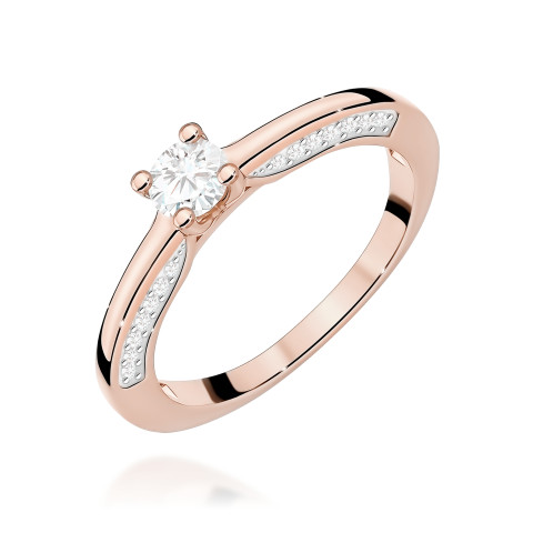 Pierścionek W0009 Diament Laboratoryjny 0,44ct różowe złoto