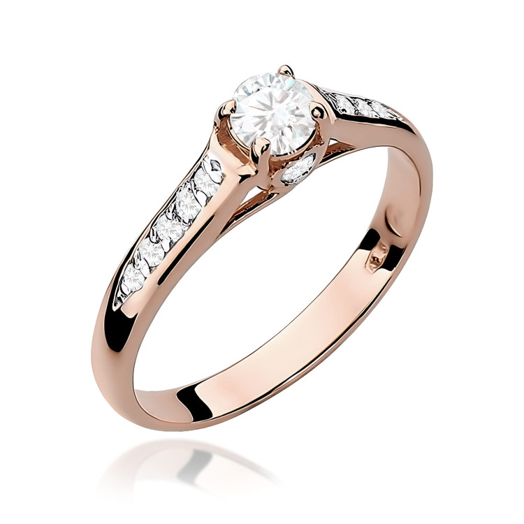 Pierścionek W0016 Diament 0,33ct różowe złoto