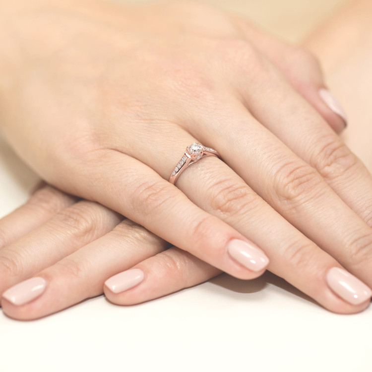 Pierścionek W0016 Diament 0,33ct różowe złoto