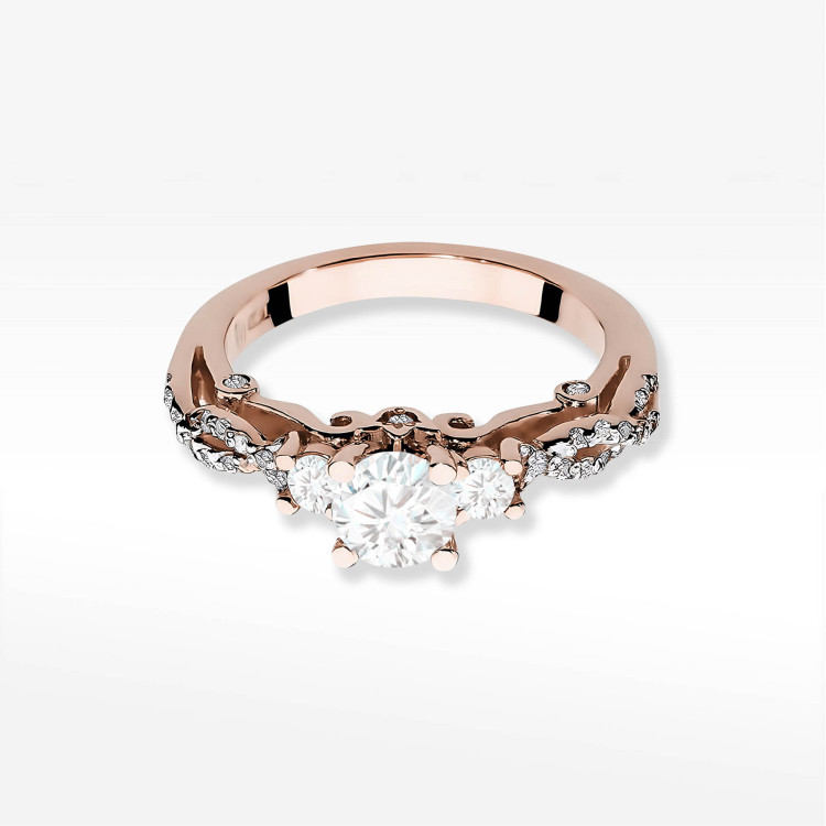 Pierścionek W0023 Diament Laboratoryjny 0,70ct różowe złoto