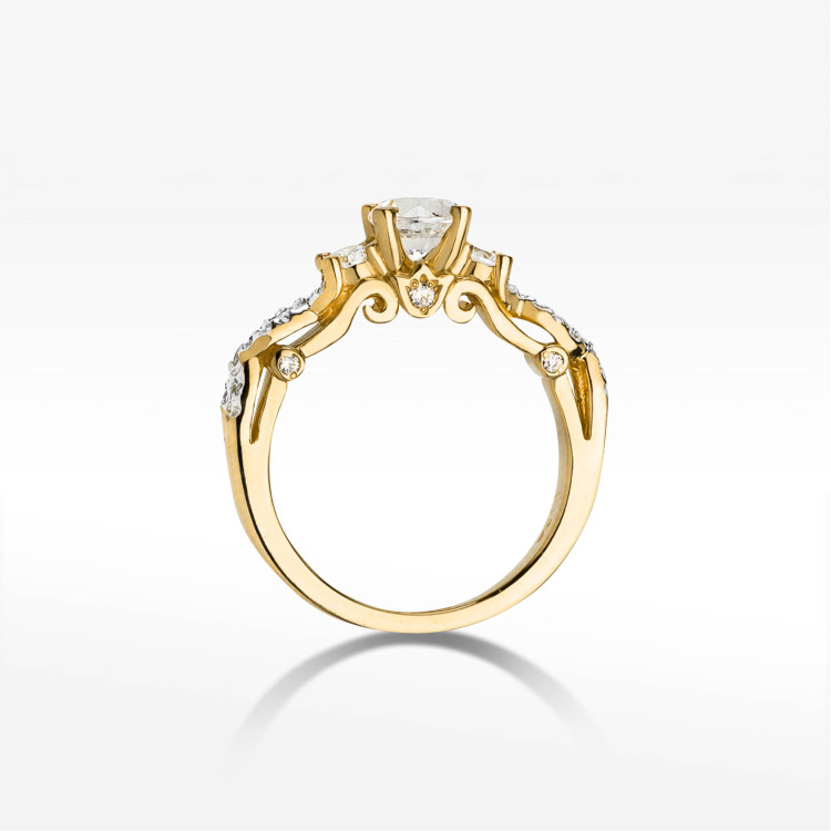 Pierścionek W0023 Diament Laboratoryjny 0,70ct żółte złoto