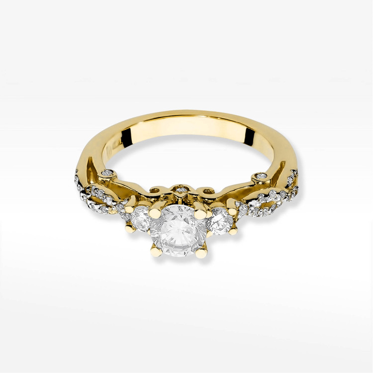 Pierścionek W0023 Diament Laboratoryjny 0,70ct żółte złoto