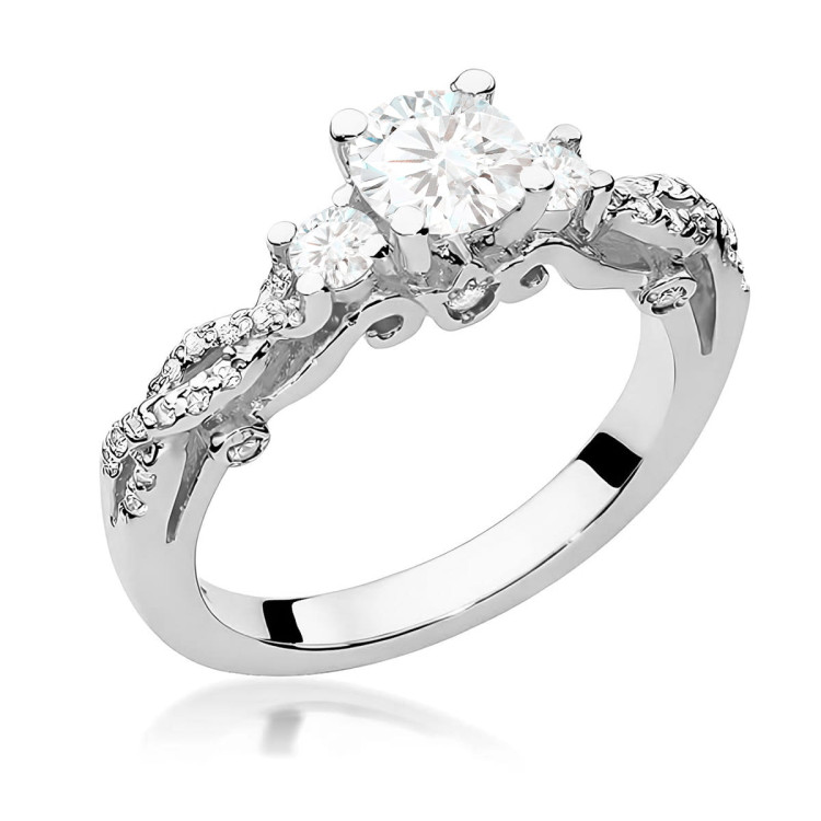 Pierścionek W0023 Diament Laboratoryjny 0,70ct białe złoto
