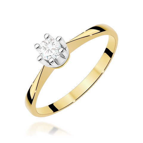 Pierścionek W0036 Diament Laboratoryjny 0,25ct żółte złoto