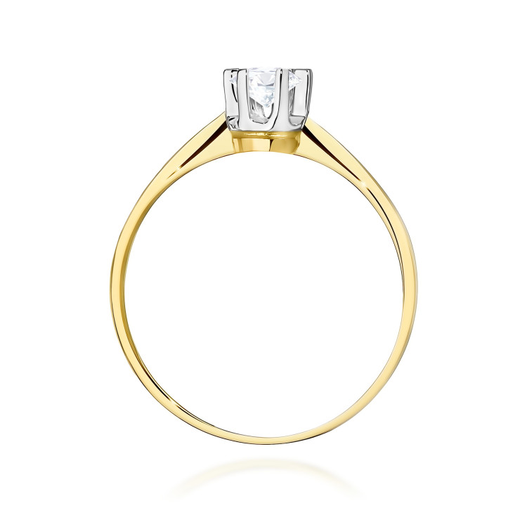 Pierścionek W0036 Diament Laboratoryjny 0,25ct żółte złoto