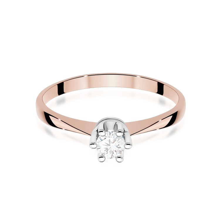 Pierścionek W0036 Diament Laboratoryjny 0,25ct różowe złoto