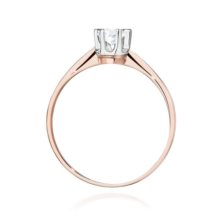 Pierścionek W0036 Diament Laboratoryjny 0,25ct różowe złoto