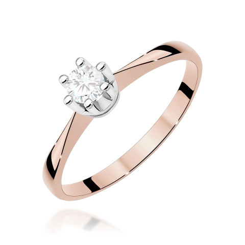 Pierścionek W0036 Diament Laboratoryjny 0,25ct różowe złoto