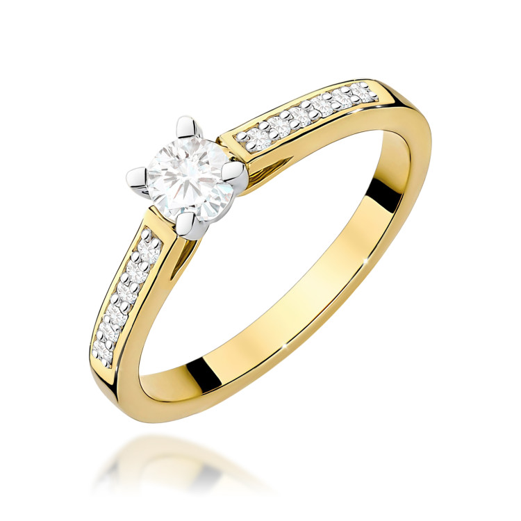 Pierścionek W0052 Diament Laboratoryjny 0,36ct żółte złoto