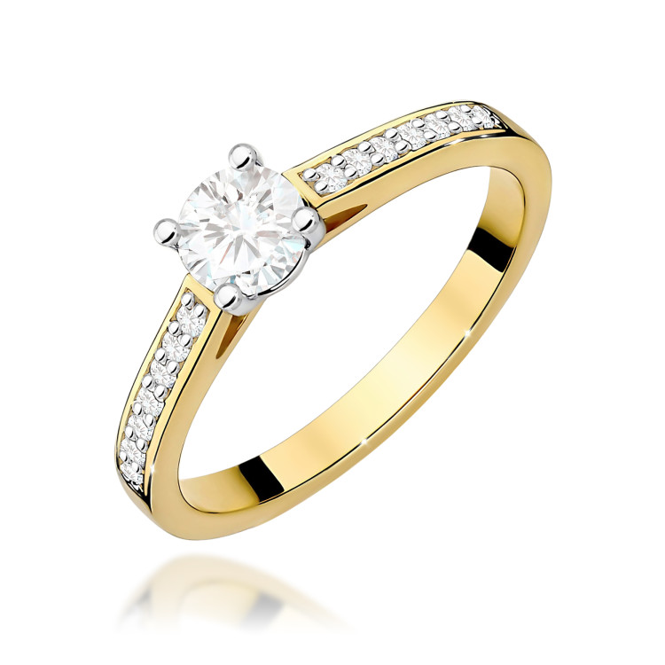 Pierścionek W0052 Diament 0,62ct żółte złoto