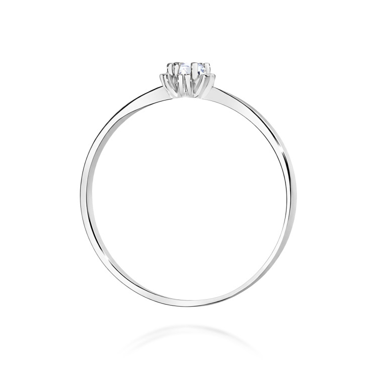 Pierścionek z białego złota z diamentem laboratoryjnym - próba 585 0,10CT w0053.B3.LDW.01