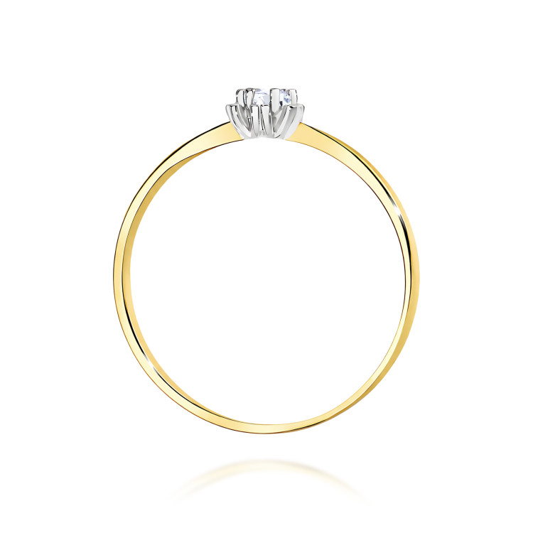 Pierścionek z żółtego złota z diamentem laboratoryjnym - próba 585 0,10CT w0053.Z3.LDW.01