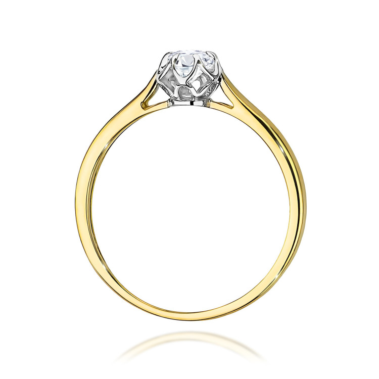 Pierścionek W0062 Diament Laboratoryjny 0,15ct żółte złoto