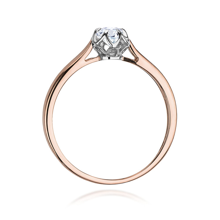 Pierścionek W0062 Diament Laboratoryjny 0,15ct różowe złoto