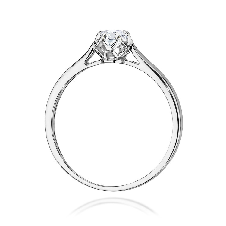 Pierścionek W0062 Diament Laboratoryjny 0,15ct białe złoto