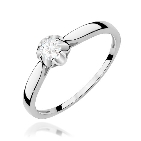 Pierścionek W0062 Diament Laboratoryjny 0,15ct białe złoto